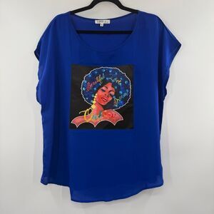 3For$20 Love J Vibrant Blue Graphic Tee size: 2X